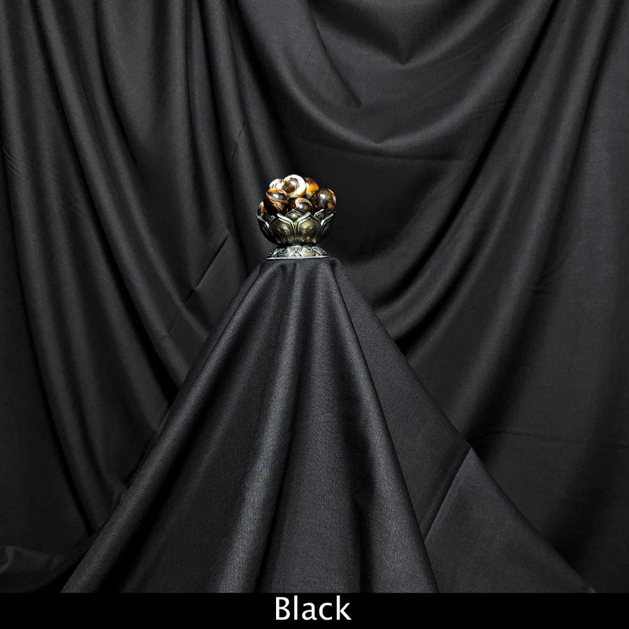 Black color Premium Quality Wash&wear Fabric for Summer Seasson