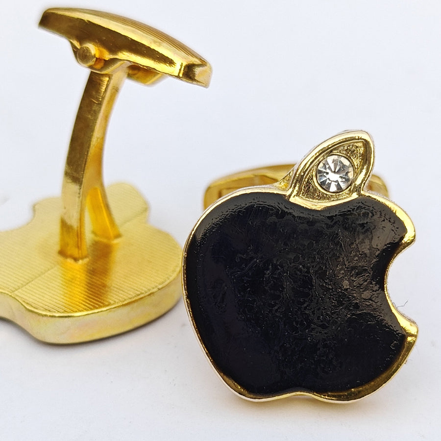 Gold Apple Design Cufflink in premium quality 00032