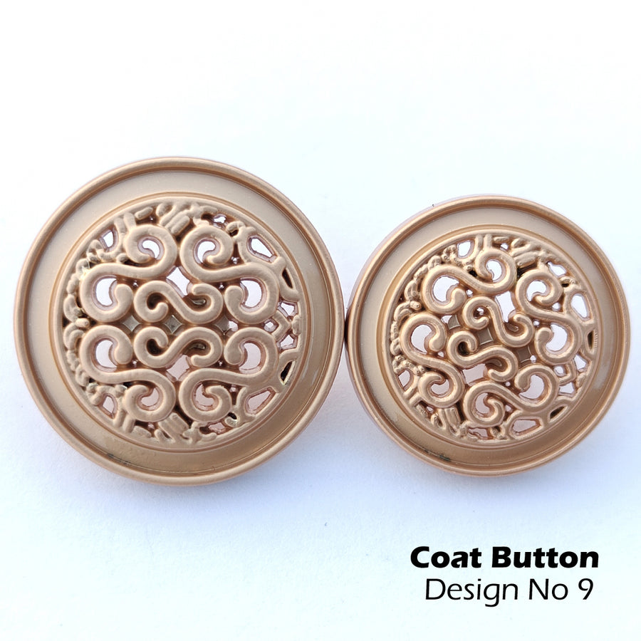 Coat Button ! Pack of 10pc ! 2pc Large Button ! 8pc Small ! Premium Metal Quality