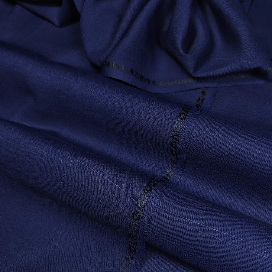 Navy Hamalian Slub Soft Summer Wash&wear Fabric