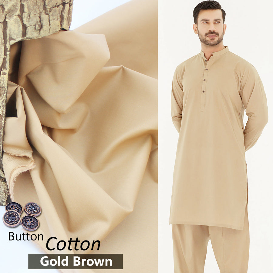 Gold Brown COTTON ! SUMMER FABRIC