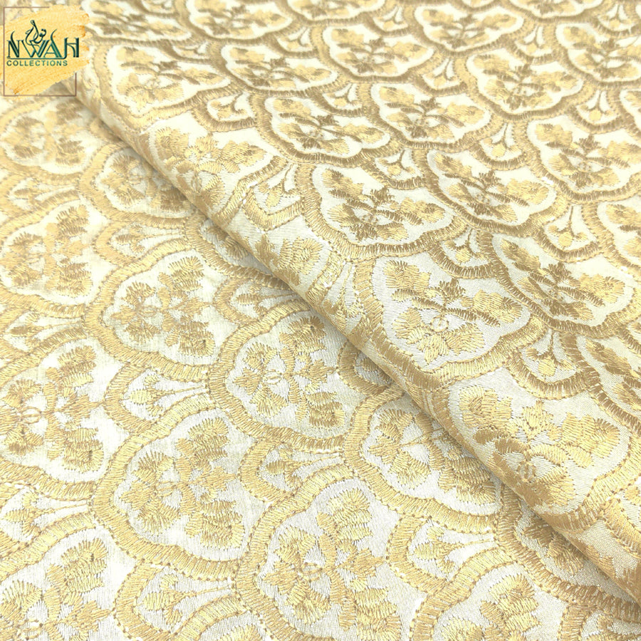 Embroidered raw silk for waistcoat