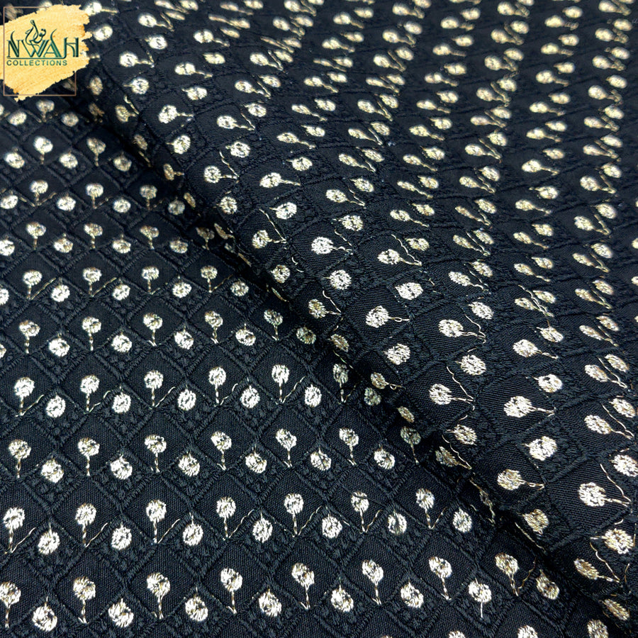 Embroidered raw silk for waistcoat