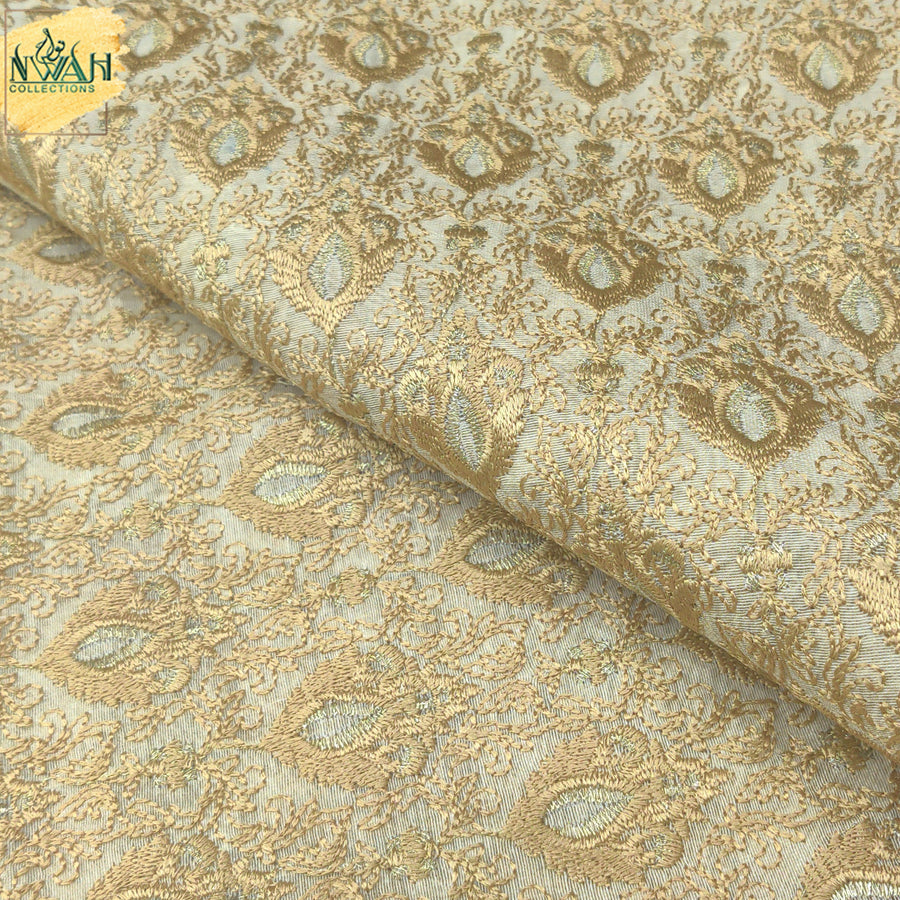 Embroidered raw silk for waistcoat