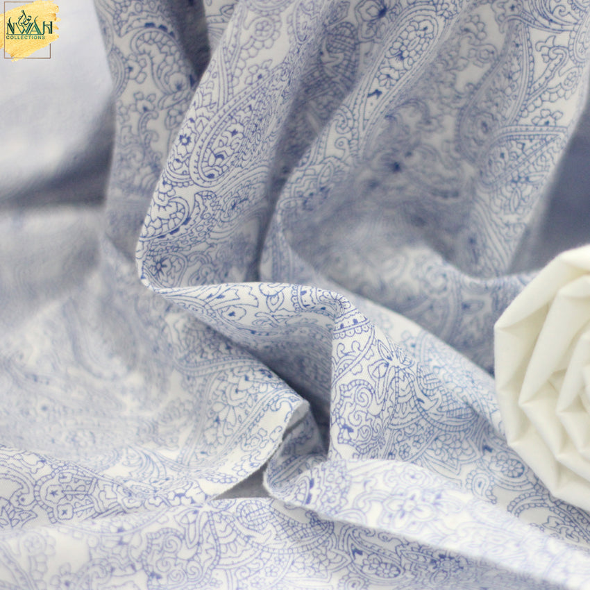italian cotton print kurta with white shalwar unstitch