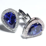 Blue Zircon Stone with small stone cufflink for Men