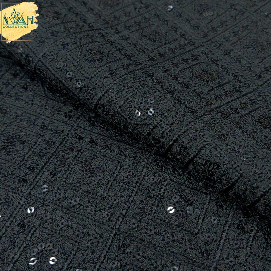 Embroidered raw silk for waistcoat