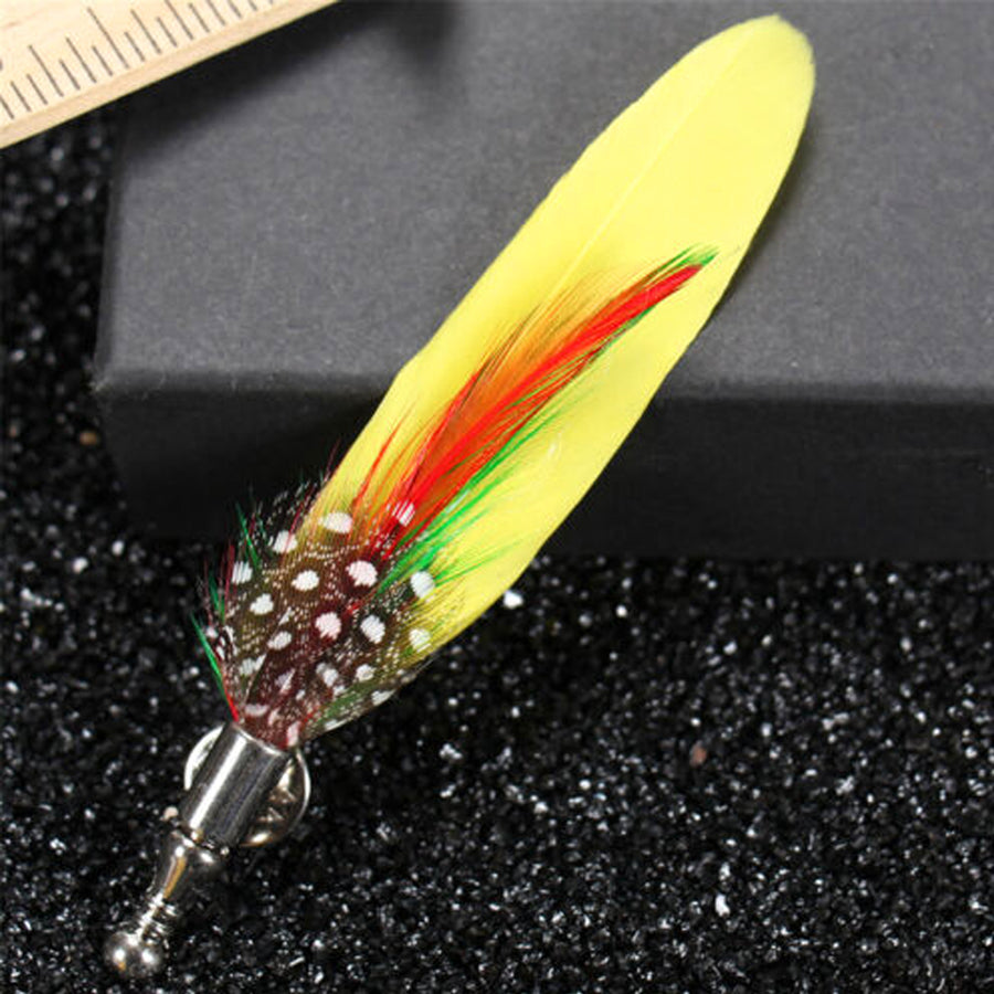 Real Feather Brooch For Men
