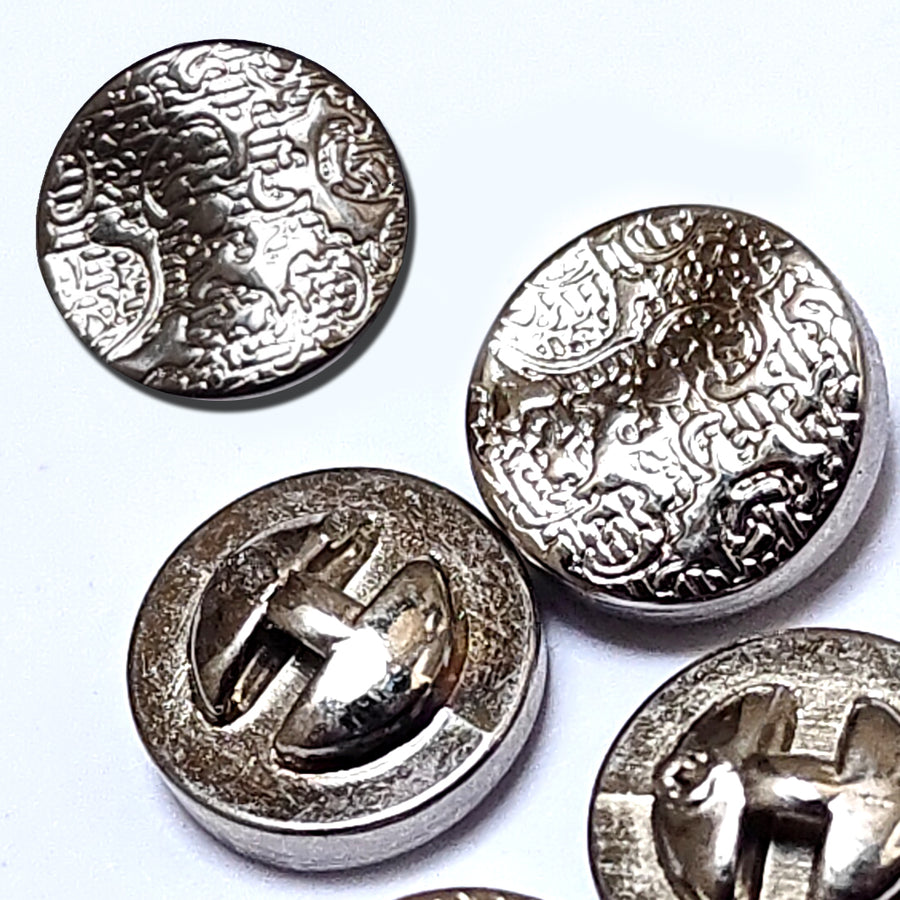 High Quality Silver surralistic design button for men