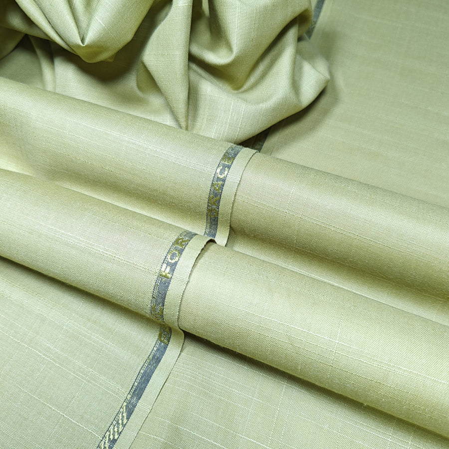 Light Green Hamalian Slub Soft Summer Wash&wear Fabric