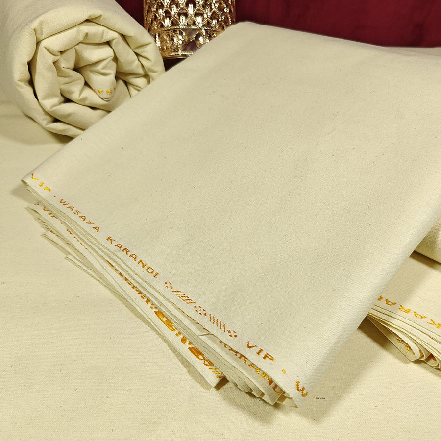 Cream color krandi khaddar Premiuym quality fabric