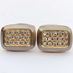 Zircon Stone with small white stone Gold & Silver Base cufflink for Men
