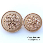 Coat Button ! Pack of 10pc ! 2pc Large Button ! 8pc Small ! Premium Metal Quality