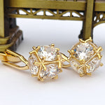 White Zircone stone cufflink with Attrective Gold Color