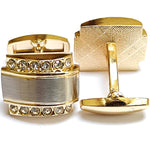 Zircon Stone with small white stone Gold & Silver Base cufflink for Men
