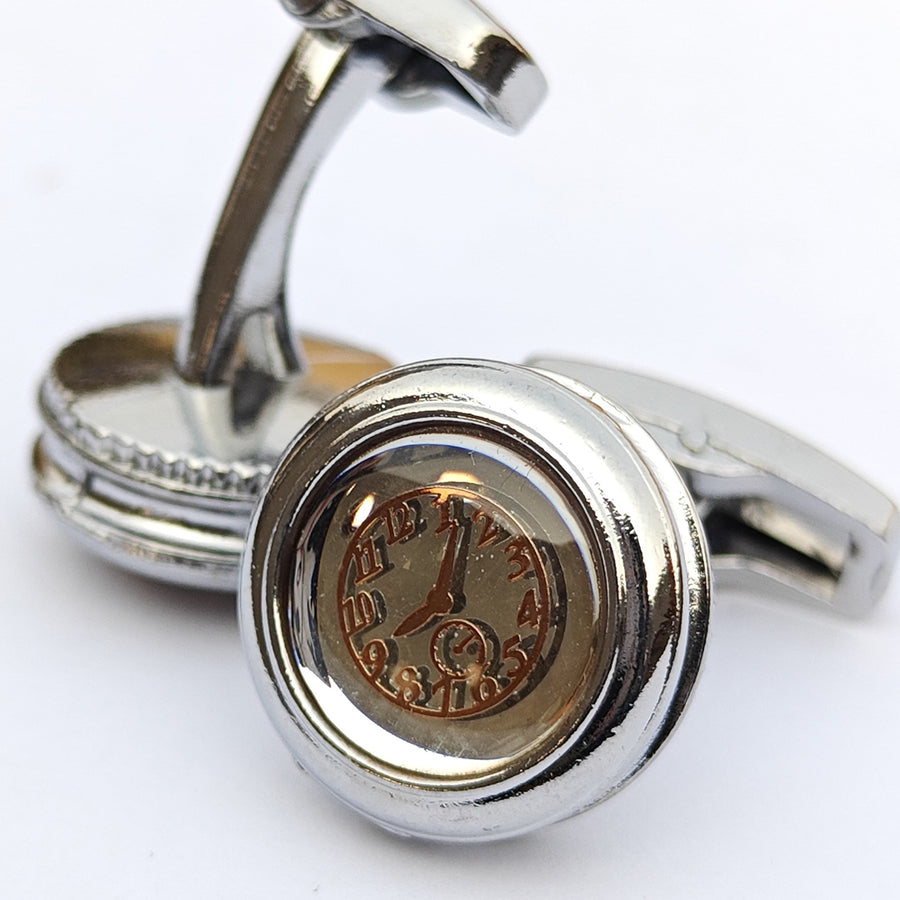 Watch dial Design Metal cufflinks with artistic Design and attractive colors 00057