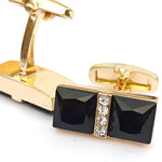 Zircon Black Stone with small stone Golden Base cufflink for Men 00010