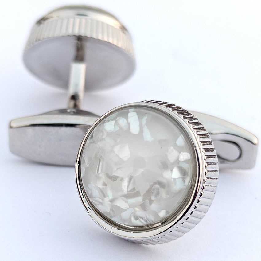 High Quality White Stone Cufflinks premium quality for Men