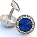 Royel Blue Zircon Stone Metal cufflinks Design with attractive colors