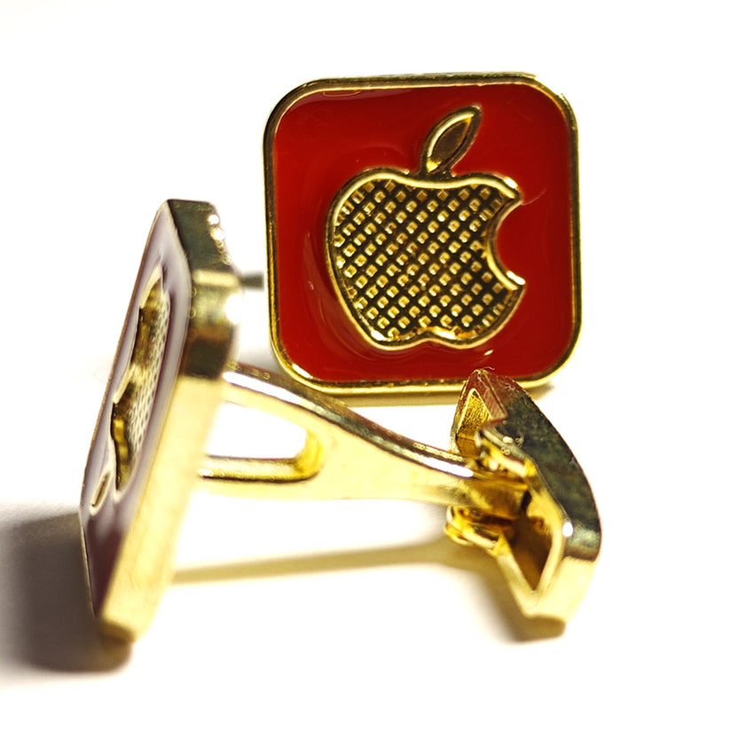 Red Apple Metal cufflinks Design with attractive colors