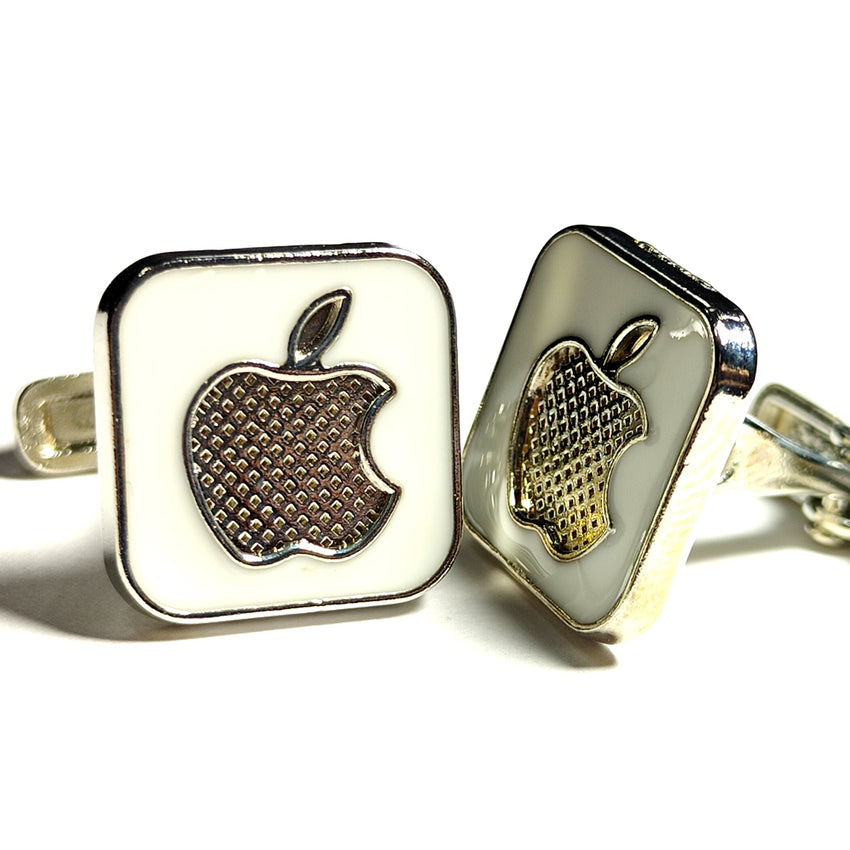 white Apple High Quality Metal cufflink for Men 000202