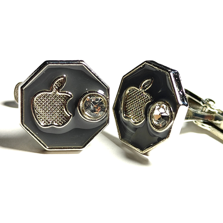 Apple with stone Metal Cufflink for Men 00074