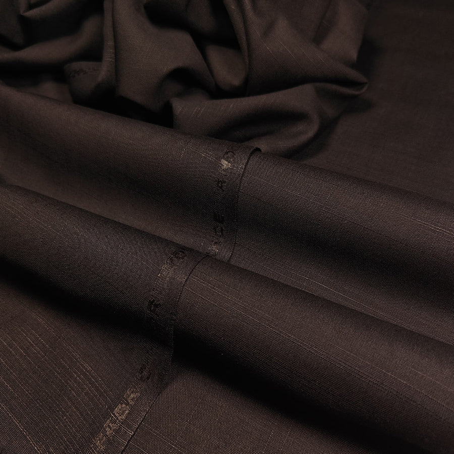 Blackish Brown Hamalian Slub Soft Summer Wash&wear Fabric