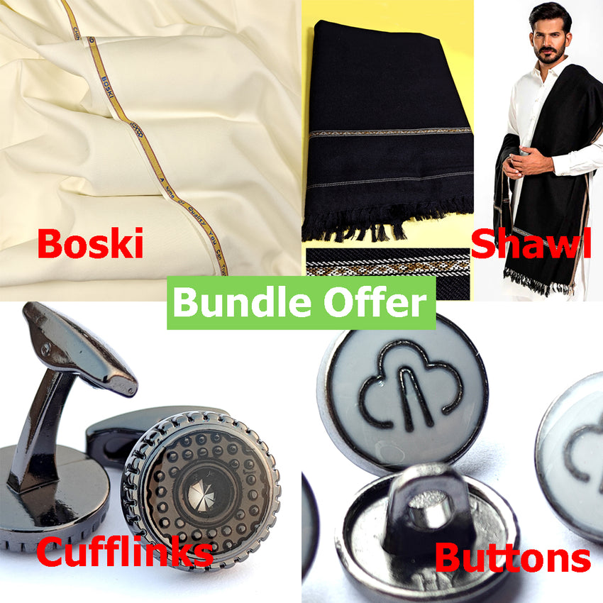 Bundle Offer ! Boski+Shawl+Cufflink+Buttons