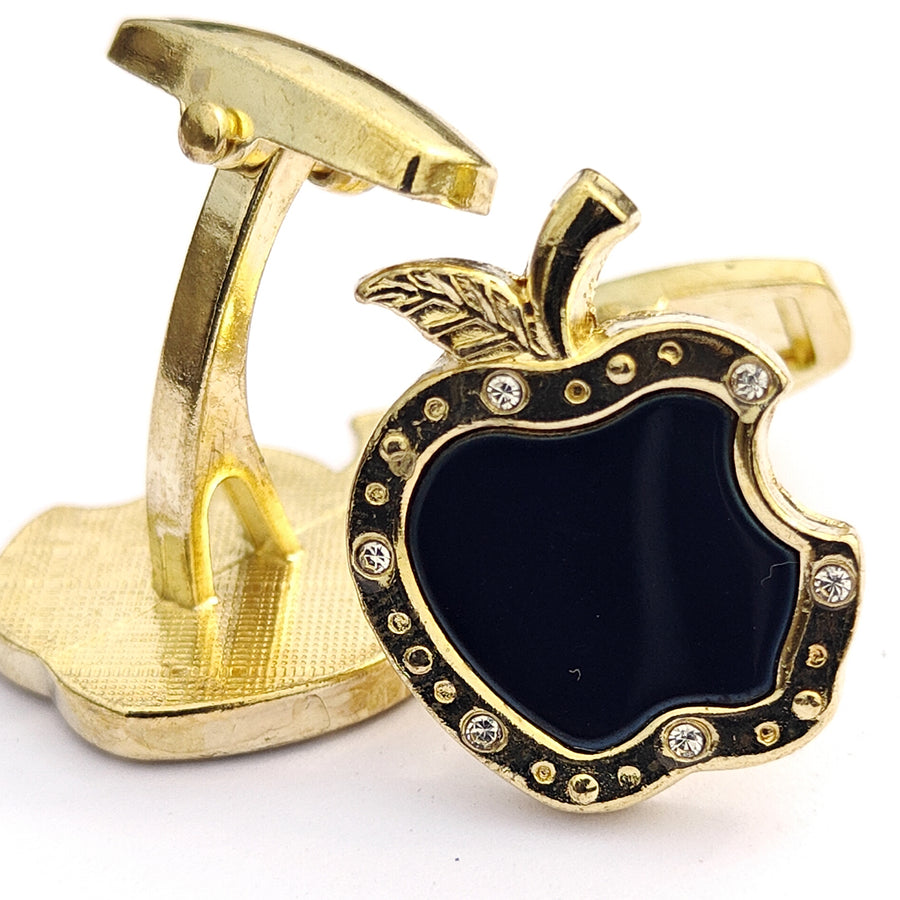 Gold Apple Design Cufflink in premium quality 00032