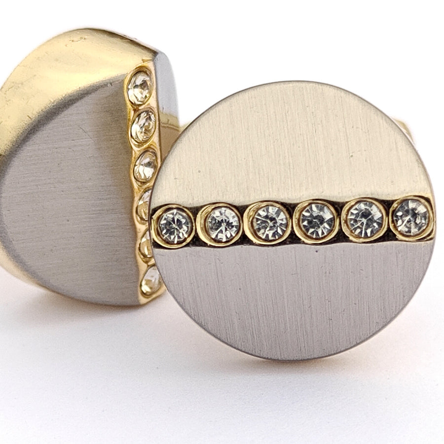 Zircon Stone with small white stone Gold & Silver Base cufflink for Men 00043