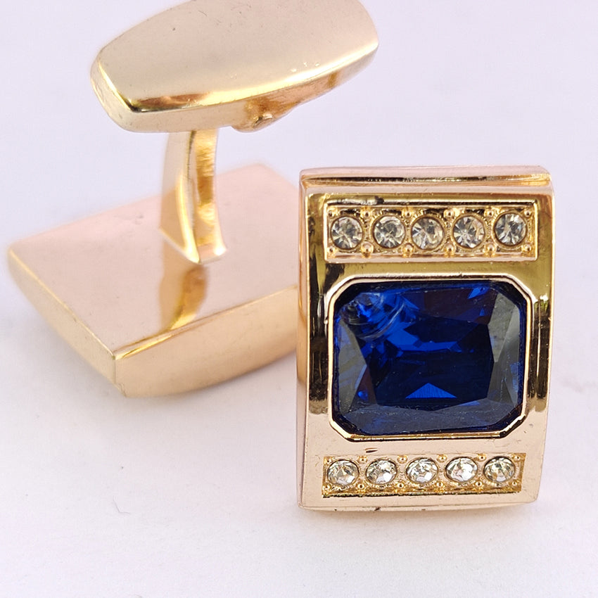 Zircon Stone with small white stone Gold & Silver Base cufflink for Men