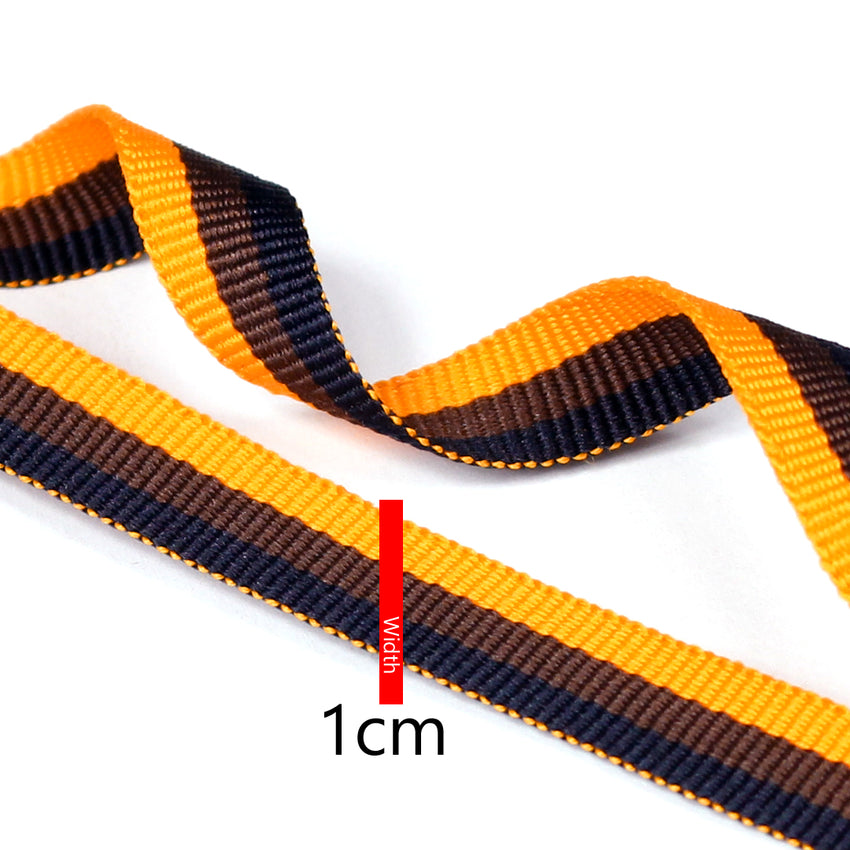Yellow, Brown and Black Stripes Ribbon