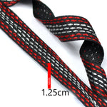 White Red and Black Stripes Ribbon