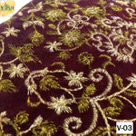 embroidery on  pure velvet for waistcoat