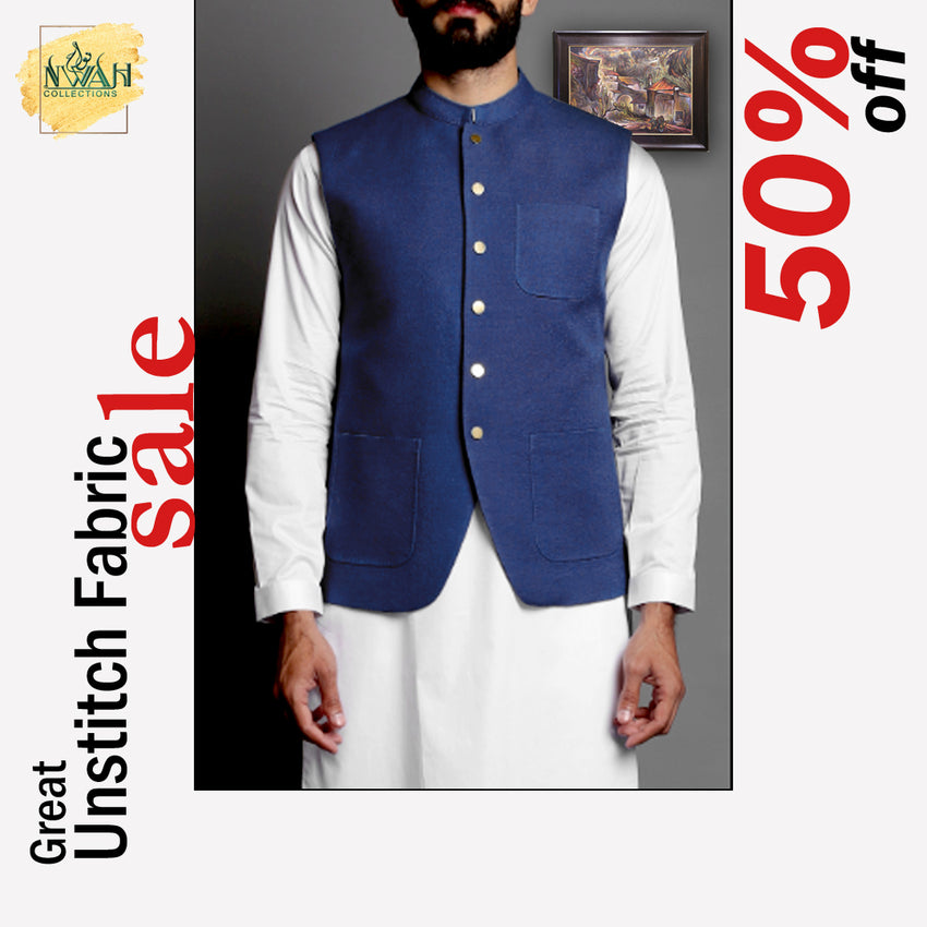 unstitch fabric cotton shalwar qamiz plus imported fabric waistcoat