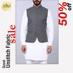 unstitch fabric cotton shalwar qamiz plus imported fabric waistcoat