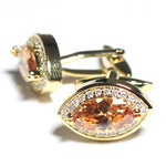 Zircon Stone with small white stone Gold Base cufflink for Men