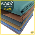 soft wash&wear pack of 6 unstitch fabric for men