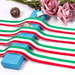 Red, White and Green  Stripes Ribbon