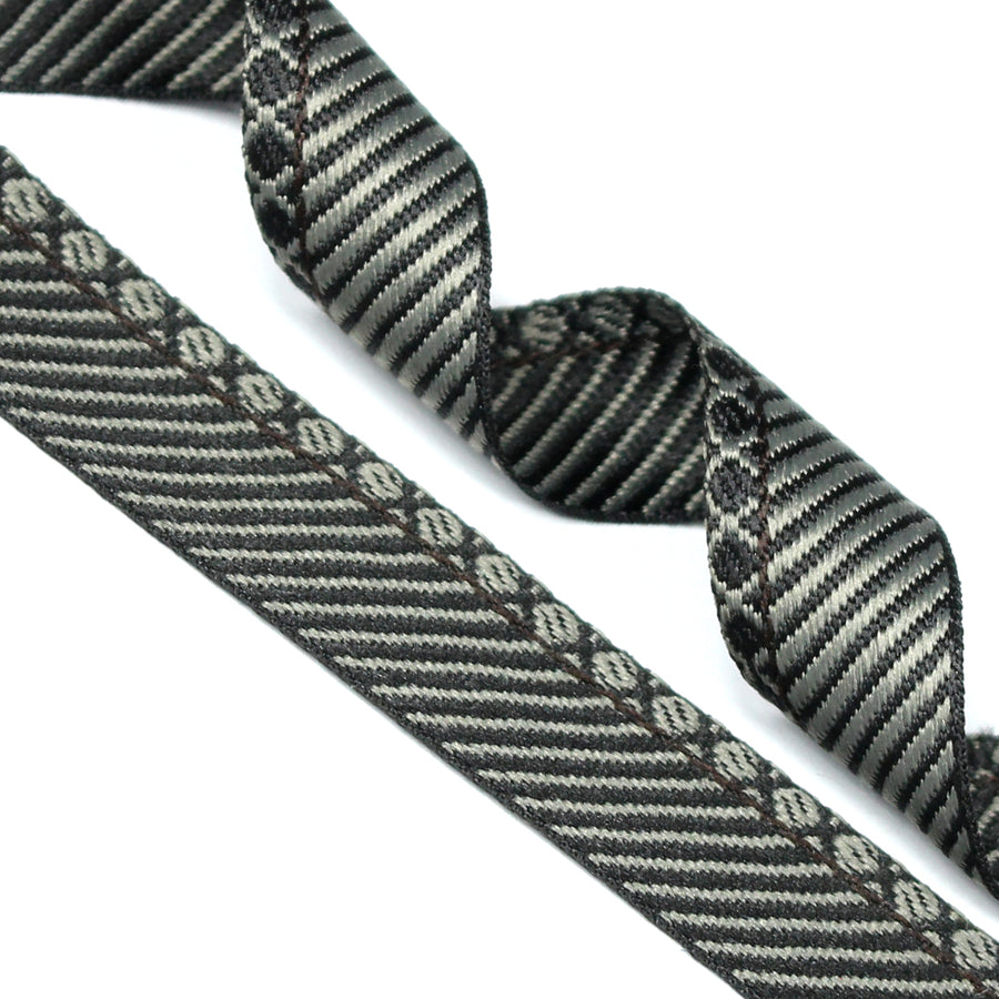 Gray and Silver  Stripes Ribbon