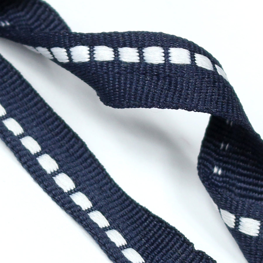 Navy and White  Stripes Ribbon