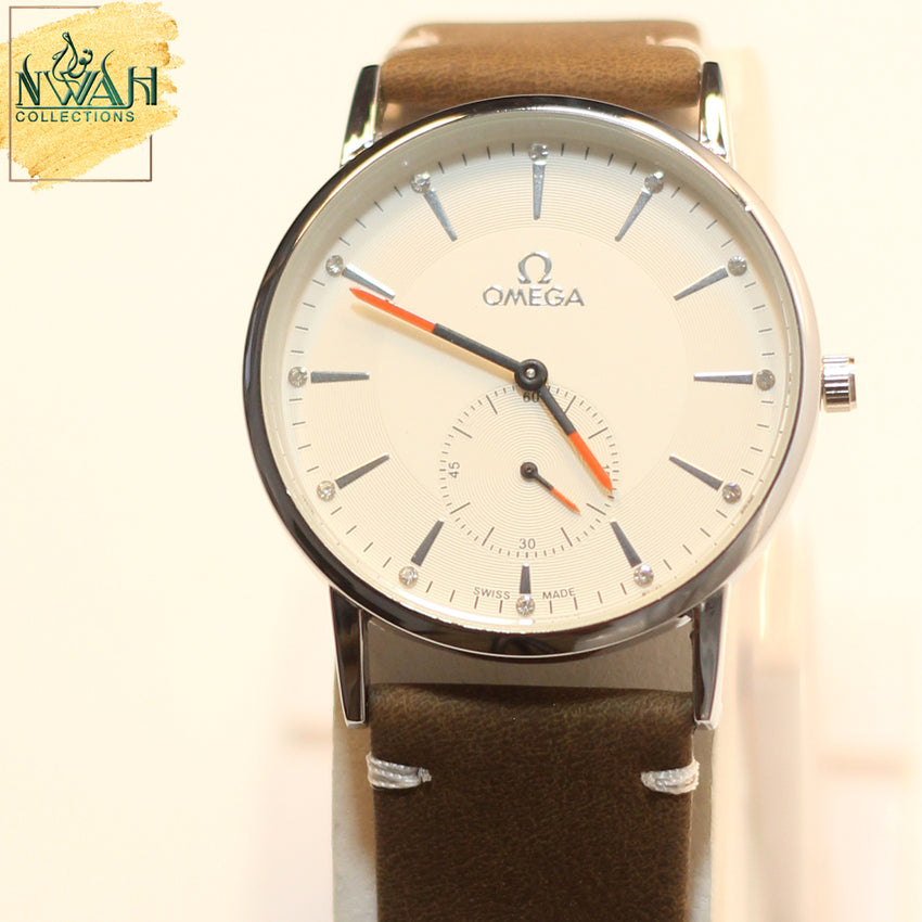 Men's  Watch with Leather Strap