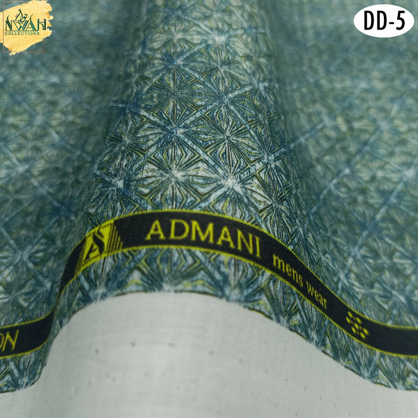 soft lawn kurta digital print by AD-mani brand unstitch fabric for men