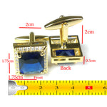 Zircon Stone with small white stone Gold & Silver Base cufflink for Men