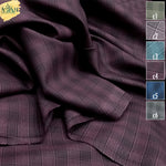 soft stylish check washNwear unstitch fabric for men