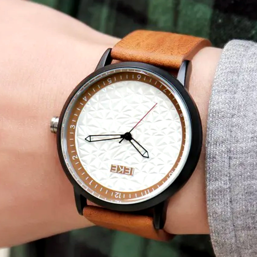 i-eke Watch For Men Luxury Leather Strap Quartz Wristwatches Fashion Luxury Sports Watch