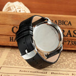 W-itchi-11 fashion simple casual men's watches white dial gold case black strap automatic mechanical watch