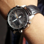 fashion simple casual men's watches white dial gold case black strap automatic mechanical watch