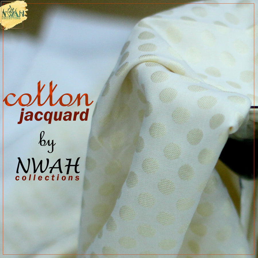 cotton jacquard kurta with plain shalwar