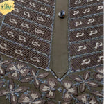 designer embroidery on wash&wear unstitch fabric for men